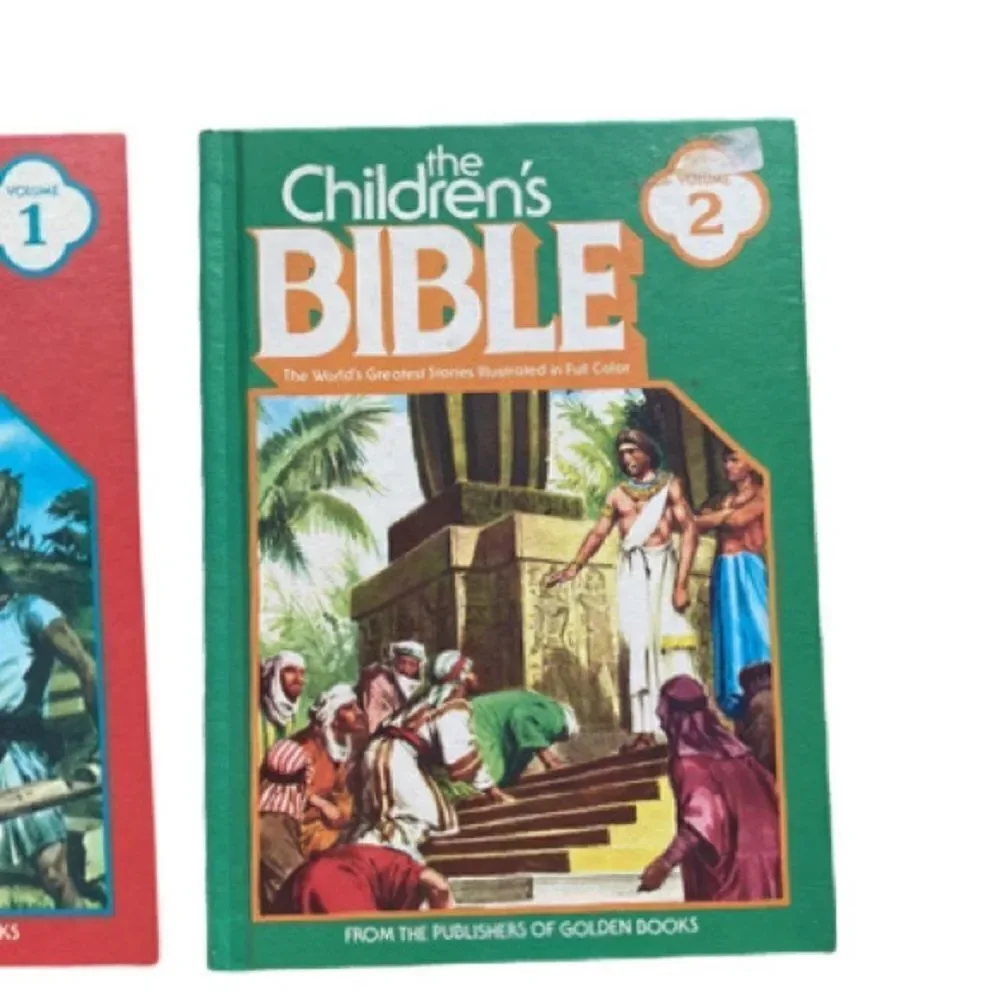 Vintage Children’s Bible Book Volume 1 and 2 Hardcover